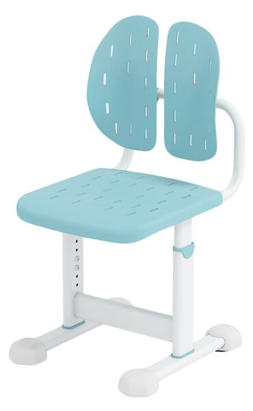Costway Sedia regolabile in altezza per bambini con doppi supporti dorsal, Sedia da studio con seduta traspirante Blu
