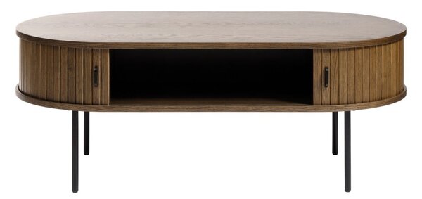 Tavolino in rovere decorato in colore naturale 60x120 cm Nola - Unique Furniture