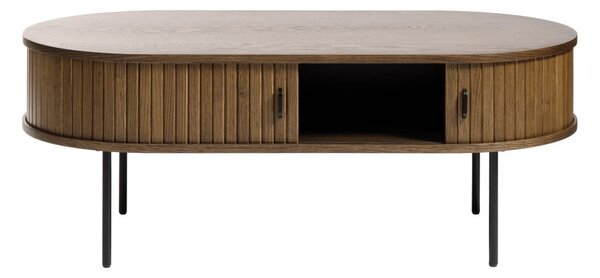 Tavolino in rovere decorato in colore naturale 60x120 cm Nola - Unique Furniture
