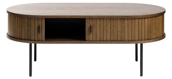 Tavolino in rovere decorato in colore naturale 60x120 cm Nola - Unique Furniture