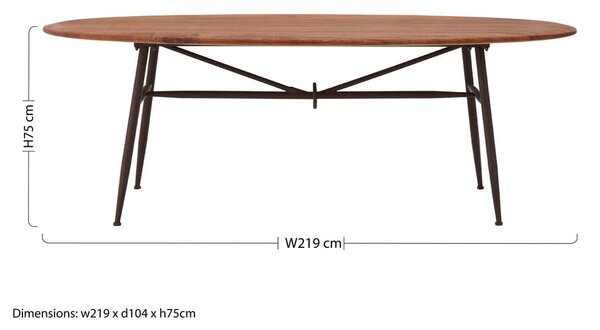 Tavolo da pranzo in noce 104x219 cm New Foundry - Premier Housewares