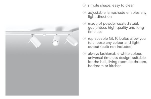 Apparecchio da soffitto bianco 6L Etna - Nice Lamps