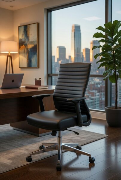 Sedia da ufficio confortevole, ideale per l'ufficio e lo smart working, colore nero