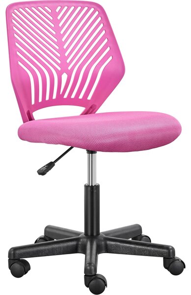 Sedia da ufficio Yaheetech senza braccioli, ergonomica, colore rosa