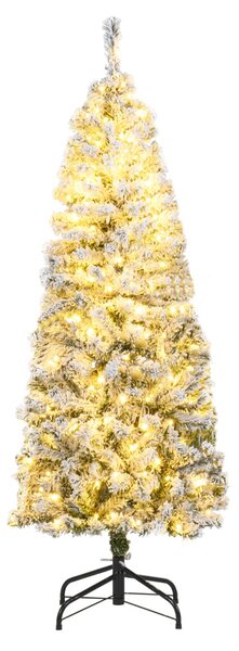 Costway Albero di 150cm natale illuminato decorazione natalizia per casa e ufficio, Albero base in metallo pieghevole