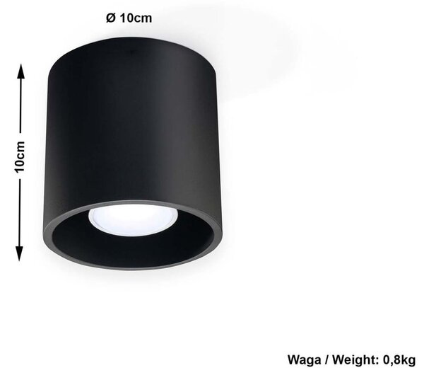 Apparecchio da soffitto nero Roda - Sollux