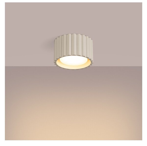 Faretto beige in metallo ø 10 cm Zora – Sollux