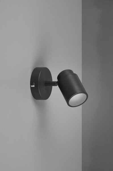 Faretto in metallo nero opaco 10x9 cm Angelo - Trio