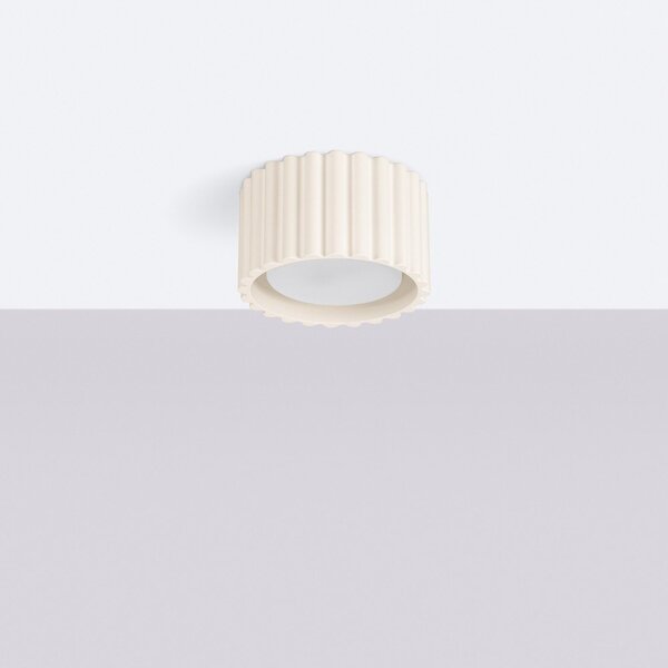 Faretto beige in metallo ø 10 cm Zora – Sollux
