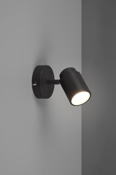 Faretto in metallo nero opaco 10x9 cm Angelo - Trio