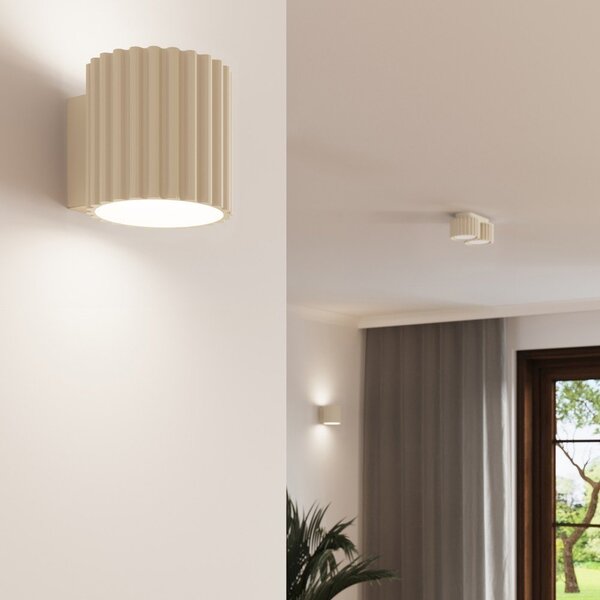 Faretto beige in metallo ø 10 cm Zora – Sollux