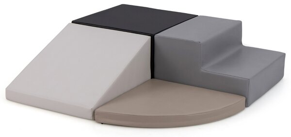 Costway Set di blocchi in schiuma con velcro per arrampicarsi e gattonare per bambini, Set di blocchi morbidi per lo sviluppo dei bambini Marrone