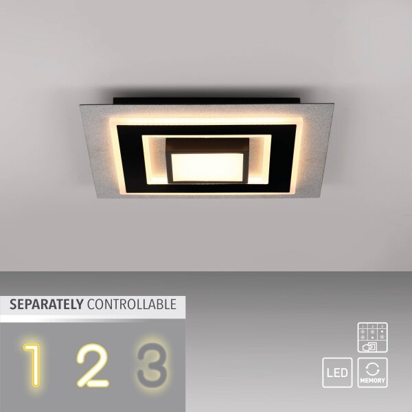 JUST LIGHT. 14439-21 - Plafoniera LED CICHIO LED/18,5W/230V + LED/9W nera