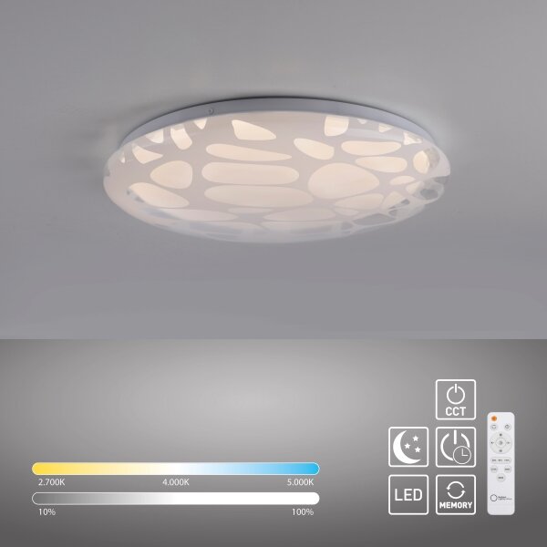 JUST LIGHT. 14009-16 - plafoniera LED dimmerabile ART PLAFO LED/20W/230V bianco + telecomando