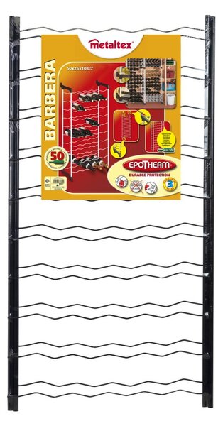 Portabottiglie in metallo nero per 50 bottiglie Barbera - Metaltex