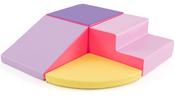 Costway Set di blocchi in schiuma con velcro per arrampicarsi e gattonare per bambini, Set di blocchi morbidi per lo sviluppo dei bambini Giallo