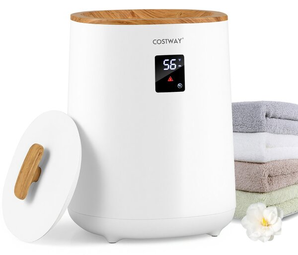 Costway Scaldabiancheria grande da 18L con schermo LED e spegnimento automatico, Secchio portatile per asciugamani caldi