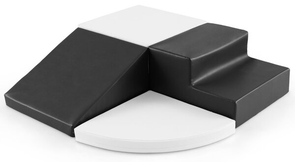 Costway Set di blocchi in schiuma con velcro per arrampicarsi e gattonare per bambini, Set di blocchi morbidi per lo sviluppo dei bambini Bianco