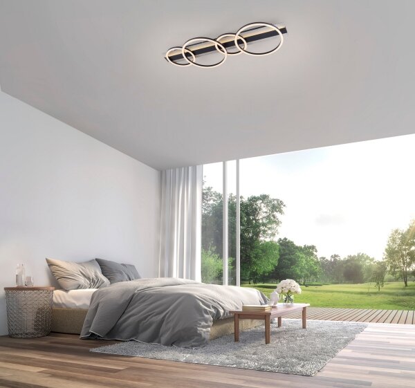 JUST LIGHT. 14426-21 - Plafoniera LED CICHIO LED/37W/230V + LED/9,5W nera