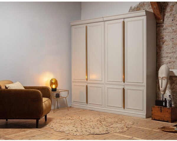 Armadio grigio chiaro in pino massiccio 110x215x44 cm Organize – WOOOD