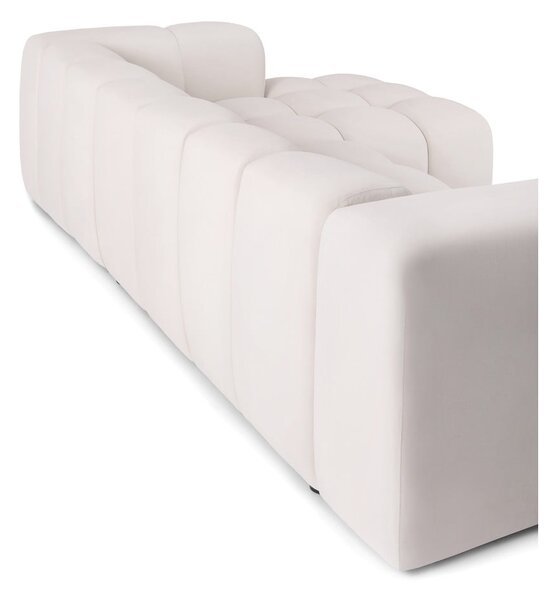 Divano angolare color crema (con penisola a destra e chaise lounge) con rivestimento in velluto Cube – Bonami Selection