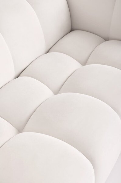 Divano angolare color crema (con penisola a destra e chaise lounge) con rivestimento in velluto Cube – Bonami Selection