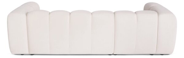 Divano angolare color crema (con penisola a destra e chaise lounge) con rivestimento in velluto Cube – Bonami Selection