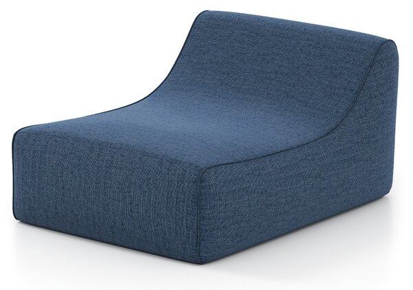 Costway Divano pigro ergonomico con copertura rimovibile e base antiscivolo, Poltrona lounge gonfiabile a forma di L per soggiorno Blu