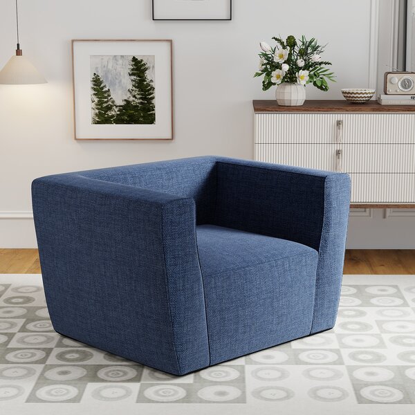 Costway Poltrona gonfiabile portatile con copertura staccabile e braccioli larghi, Divano gonfiabile per soggiorno Blu