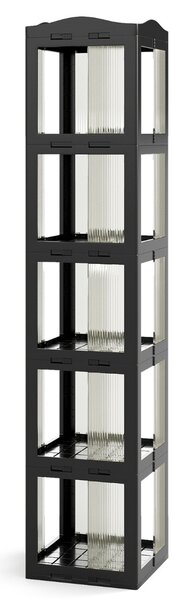 Costway Libreria girevole pieghevole a 5 livelli per soggiorno e studio, Scaffale girevole a 360° con base rotante per esposizione Nero