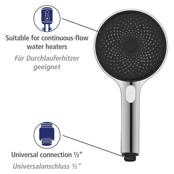 Set doccia in acciaio inox argento lucido 120 cm Soft Water - Wenko