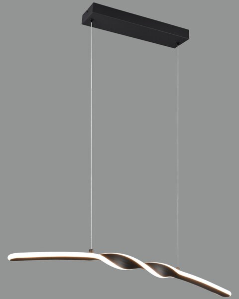 Lampada a sospensione a LED, metallo, nera, regolabile in altezza, H 150 cm