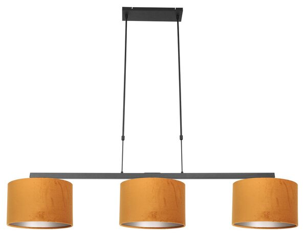 Lampada a sospensione - nero - Stang - metallo tessile - grande lampada da tavolo da pranzo - E27 - 3460ZW - Steinhauer