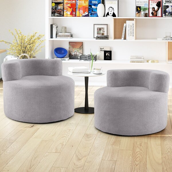 Costway Poltrona pouf a sacco sedia singola da pavimento a forma di luna, Poltrona divano rotondo senza struttura per lettura Grigio