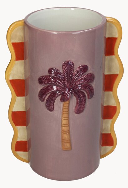 Vaso decorativo dipinto a mano Palm Tree, alt. 23 cm
