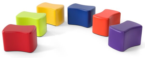 Costway Set di sgabelli modulari per bambini 6 sgabelli a forma di farfalla con copertura, Sgabelli per camere dei bambini e asili