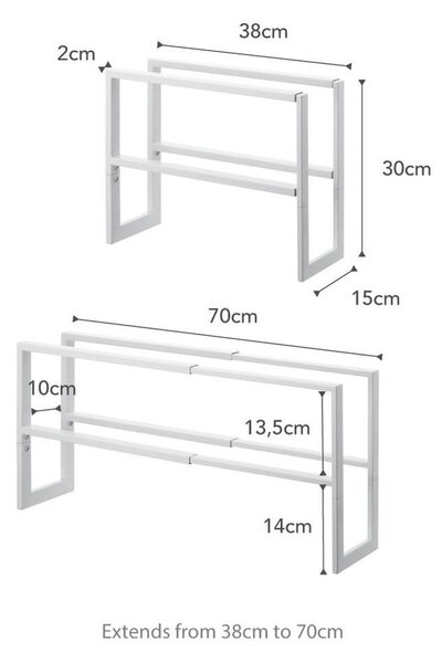 Scarpiera telescopica in metallo bianco Line - YAMAZAKI