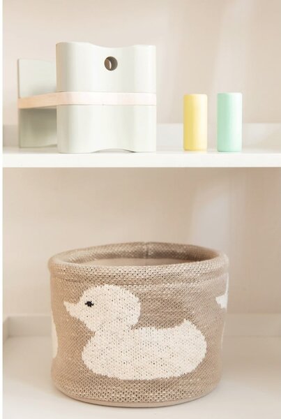 Organizzatore in cotone beige Anatra, ø 16 cm - Kindsgut
