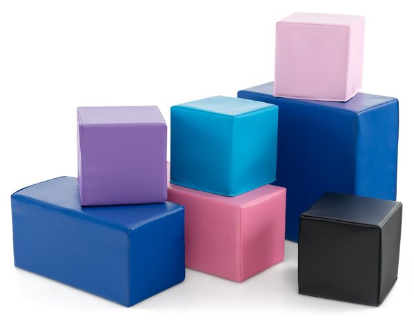 Costway Grandi blocchi di schiuma da costruzione per bambini, Set di 7 pezzi per impilare e arrampicarsi