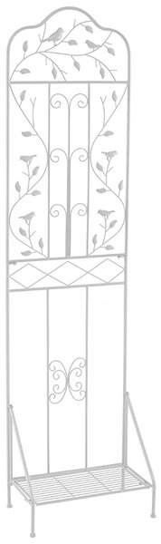 Costway Graticcio da giardino per piante rampicanti con ripiano pieghevole, Recinzione per viti da esterno per fiori Bianco