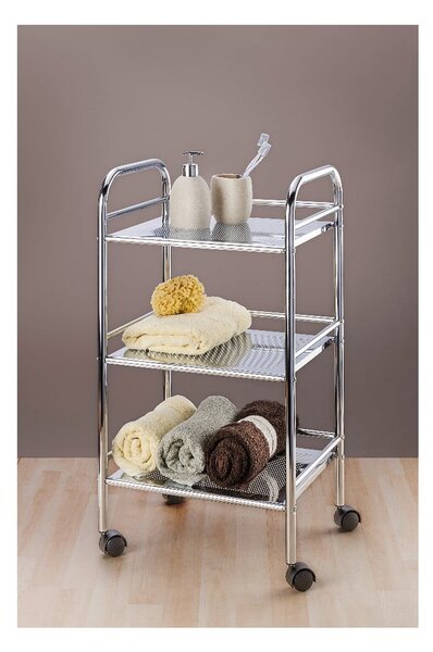 Scaffale mobile in metallo argento 41x75 cm - Wenko