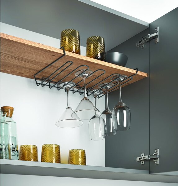 Portabicchieri nero da appendere Wine Glass - Metaltex