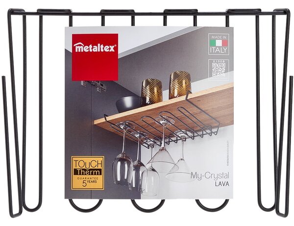 Portabicchieri nero da appendere Wine Glass - Metaltex
