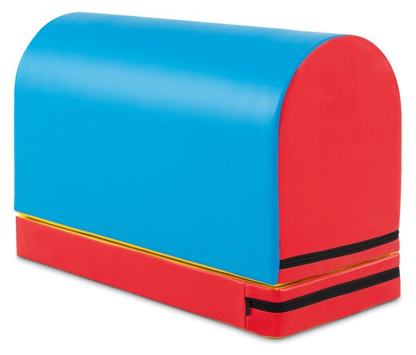 Costway Appetino per capriole mailbox scatola ginnastica ecopelle tappetino rimovibile maniglia casa palestra, Attrezzo sicuro e resistente per bambini 3-10 anni Blu