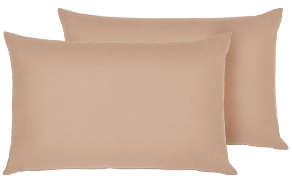 Set di 2 cuscini per esterni in poliestere sabbia beige 50 x 70 cm con cerniera e design moderno Beliani