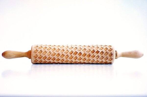 Rullo per pasta in legno goffrato Tea Cups - Valek