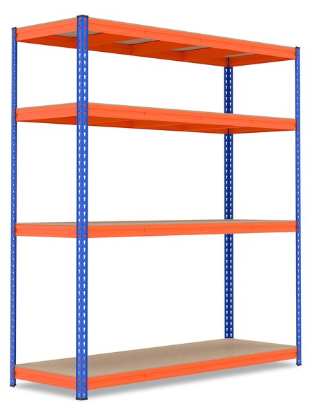 Costway Scaffale in metallo a 4 ripiani regolabili larga 181 cm organizzatore deposito pesante 2400 kg, Mensola utilitaria per casa cucina garage seminterrato