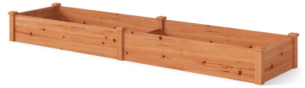 Costway Fioriera rettangolare da esterno in legno, Orto rialzato da giardino per ortaggi fiori piante aromatiche e frutta Marrone