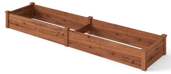 Costway Fioriera rettangolare da esterno in legno, Orto rialzato da giardino per ortaggi fiori piante aromatiche e frutta Caffè