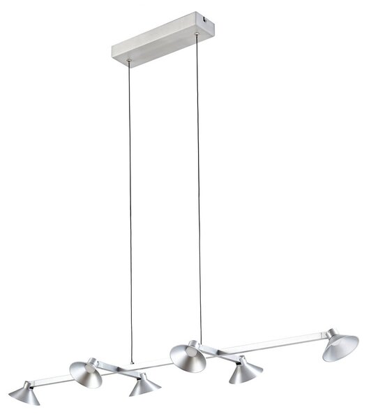 Lampada a sospensione Lucande, Steve, dimmerabile, Metallizzato, Sala da pranzo, Metallo, Moderno